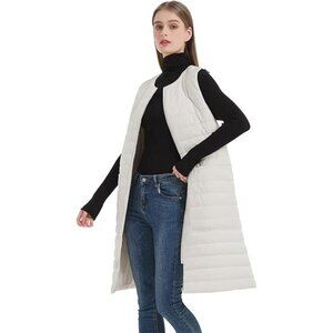 Women's Round Collar Quilted Vests with Large Pockets Lightweight Sleeveless